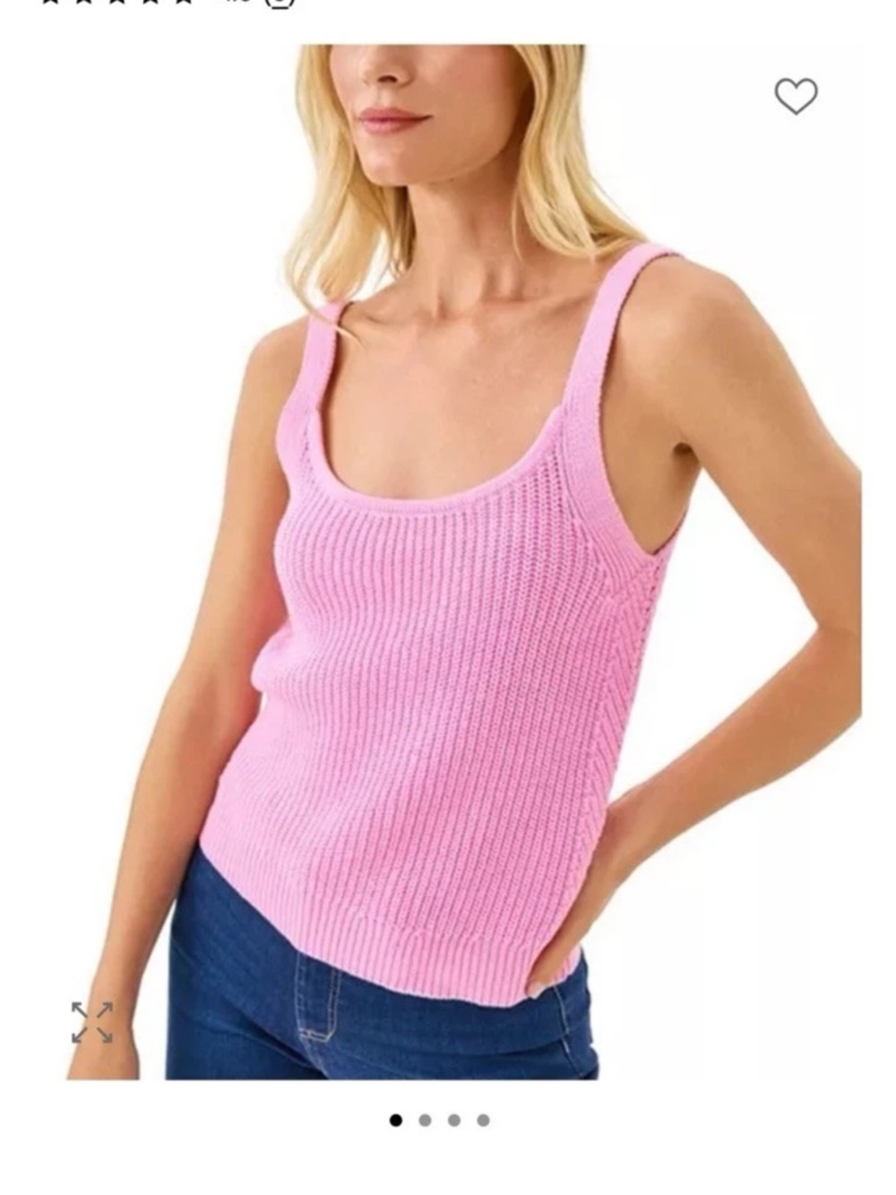 Lilly Pulitzer Pink Ribbed Scoop-Neck Sweater Tank - Picture 4 of 5